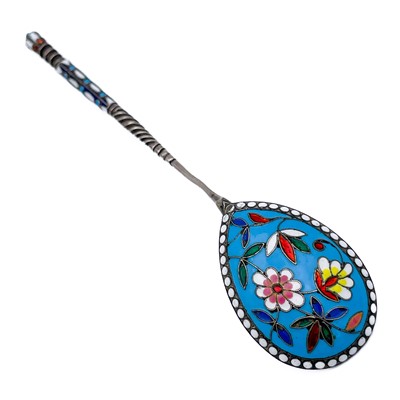 Lot 283 - An Imperial Russian silver and enamel spoon.