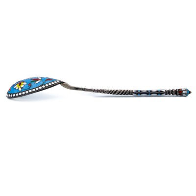 Lot 283 - An Imperial Russian silver and enamel spoon.