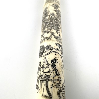 Lot 145 - A Chinese jade opium pipe, mid 20th century