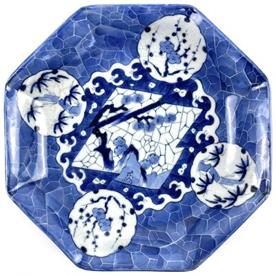 Lot 460 - A set of six Japanese blue and white porcelain hexagonal dishes, circa 1900.