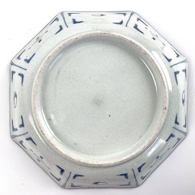 Lot 460 - A set of six Japanese blue and white porcelain hexagonal dishes, circa 1900.