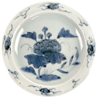 Lot 347 - Five Chinese blue and white porcelain plates, possibly 18th century.