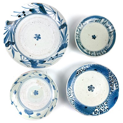 Lot 467 - Four Chinese blue and white plates, Ming Dynasty.