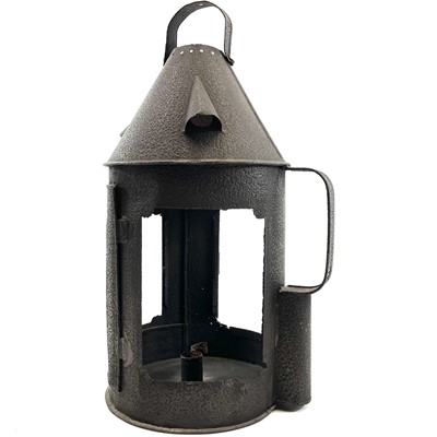 Lot 164 - A wrought iron hand lantern, French late 19th century.