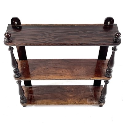 Lot 1851 - A Victorian rosewood and simulated rosewood wall shelf.