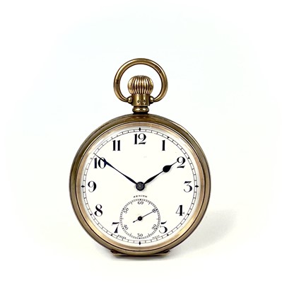 Lot 459 - A 1920's 9ct gold open face crown wind pocket watch by Zenith.