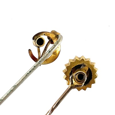 Lot 263 - Two gold stick pins.