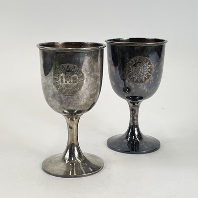 Lot 126 - A Walker & Hall silver plate ecclesiastical six piece communion set.