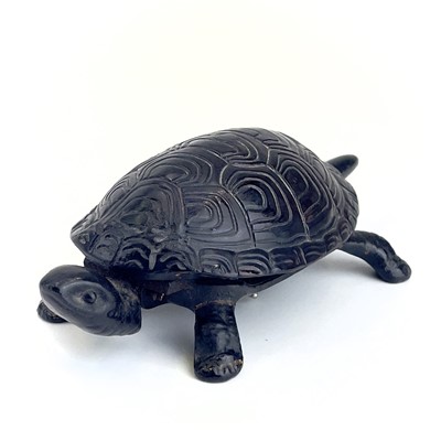 Lot 116 - A 20th century German made cast iron counter bell in the form of a tortoise.