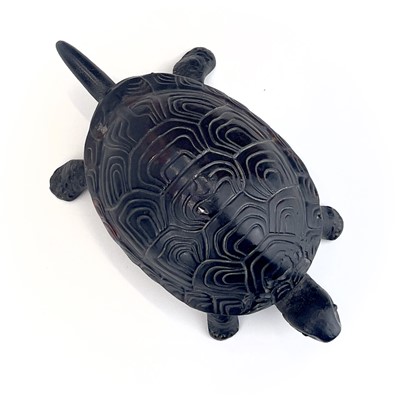 Lot 116 - A 20th century German made cast iron counter bell in the form of a tortoise.