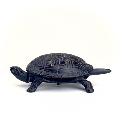 Lot 116 - A 20th century German made cast iron counter bell in the form of a tortoise.