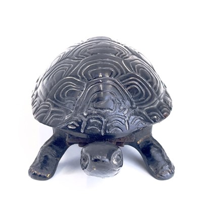 Lot 116 - A 20th century German made cast iron counter bell in the form of a tortoise.