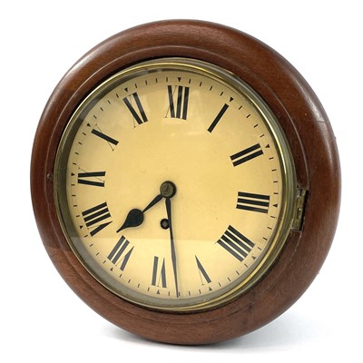 Lot 1717 - A late Victorian mahogany cased 8" fusee wall clock.