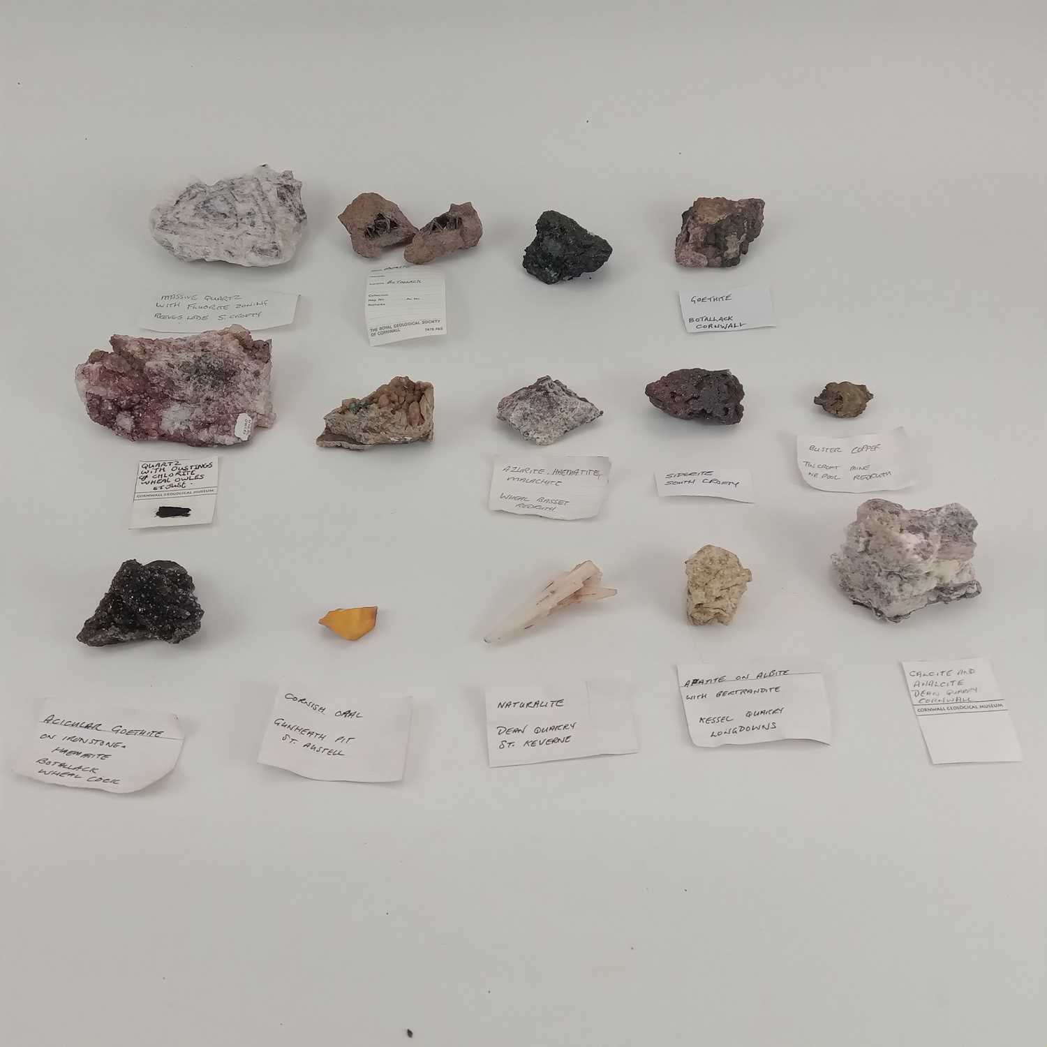 Lot 120 - A collection of Cornish mineral specimens.