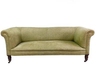 Lot 1815 - A Late Victorian upholstered four-seater settee.