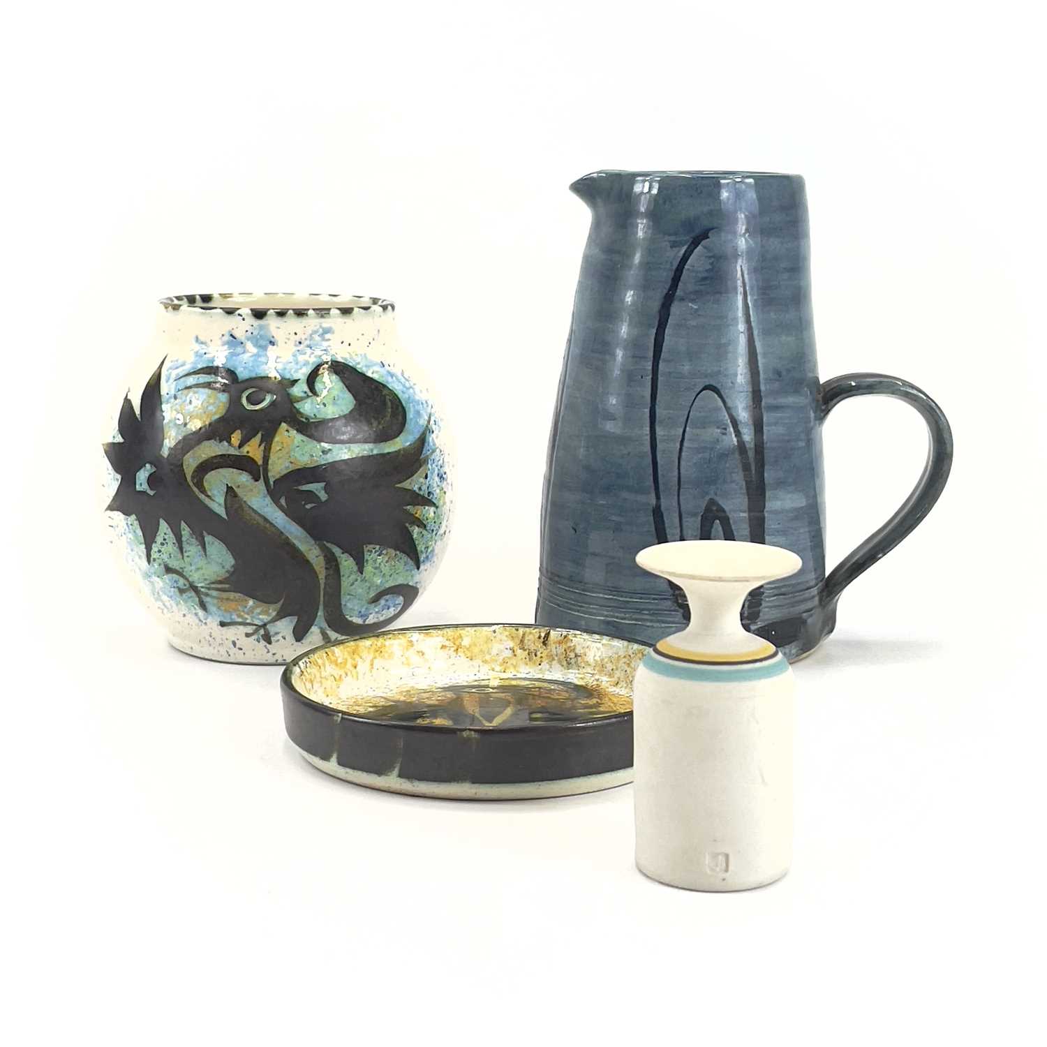 Lot 865 A Celtic pottery Newlyn folksy pattern vase.