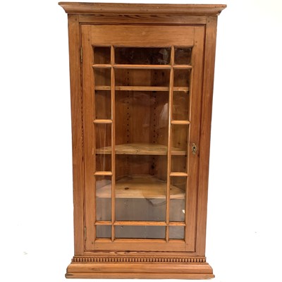 Lot 1923 - A Late Victorian pine hanging corner cupboard.