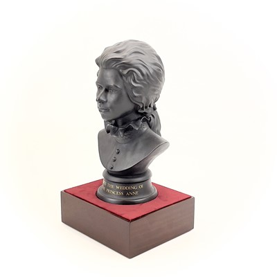 Lot 849 - A pair of Wedgwood basalt busts of H.M Queen Elizabeth and HRH The Duke of Edinburgh.