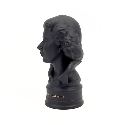 Lot 849 - A pair of Wedgwood basalt busts of H.M Queen Elizabeth and HRH The Duke of Edinburgh.