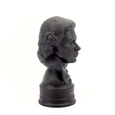 Lot 849 - A pair of Wedgwood basalt busts of H.M Queen Elizabeth and HRH The Duke of Edinburgh.
