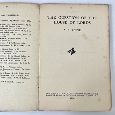 Lot 88 - A. L. Rowse. Six books and three pamphlets including 'Order of Service'.