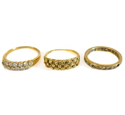 Lot 28 - Three 9ct gold rings.