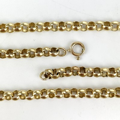 Lot 88 - A 9ct belcher link necklace.