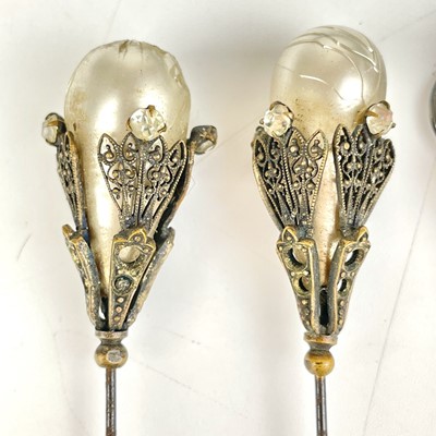 Lot 387 - A pair of Charles Horner silver thistle hat pins, Chester 1907.