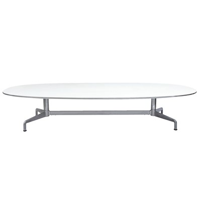 Lot 507 - Fritz Hansen, A Danish white laminate low elliptical table.