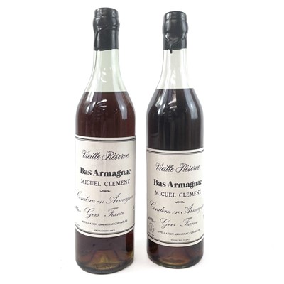 Lot 245 - Two bottles Miguel Clement Vieille Reserve Bas Armagnac.