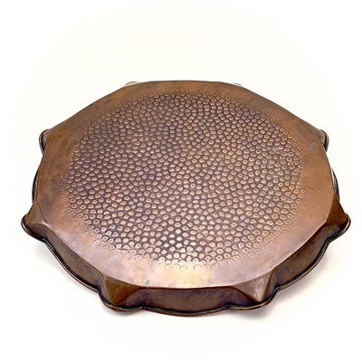 Lot 136 - An Arts and Crafts Hayle copper tray of circular form