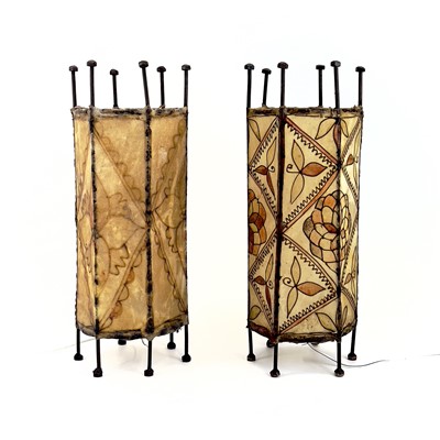 Lot 259 - A pair of metal lanterns.