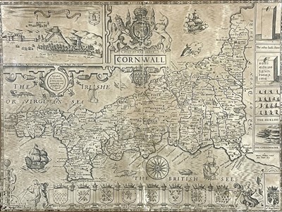 Lot 449 - John Speed. 'Cornwall,' copper engraved map.