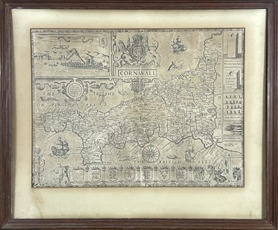 Lot 449 - John Speed. 'Cornwall,' copper engraved map.