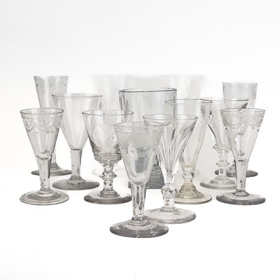 Lot 831 - A collection of drinking glasses, 19th century and later.