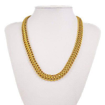 Lot 53 - A 9ct rope link necklace.