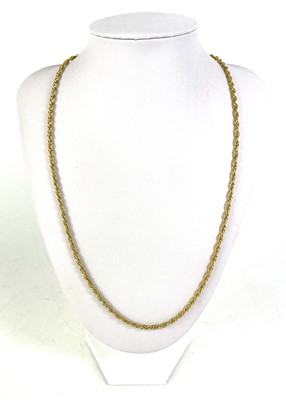 Lot 108 - A 9ct rope link necklace.