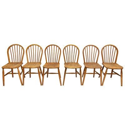 Lot 19 - A set of six ash, beech and elm Utility chairs.