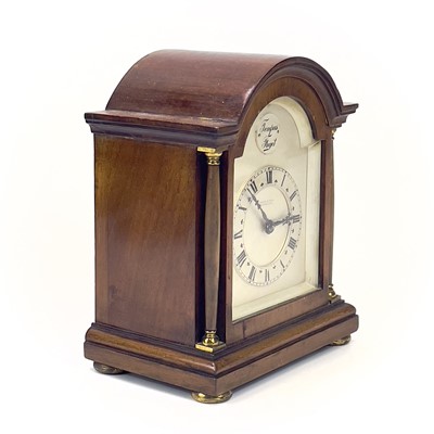 Lot 28 - A French mahogany cased mantel timepiece.