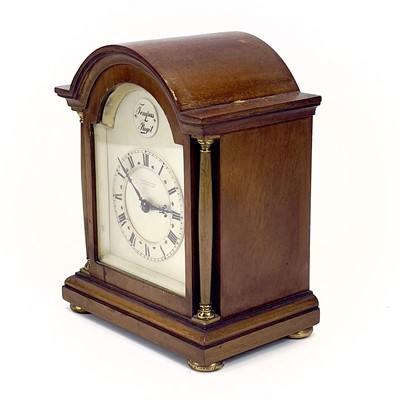 Lot 28 - A French mahogany cased mantel timepiece.