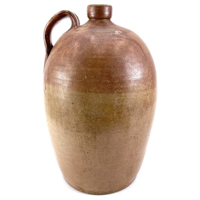 Lot 184 - A large late 19th century stoneware bottle jar with loop handle.