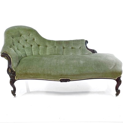 Lot 1853 - A late Victorian upholstered button back chaise lounge