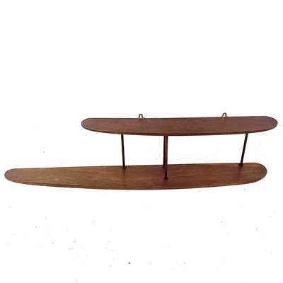 Lot 457 - A Robin Nance mahogany wall shelf.