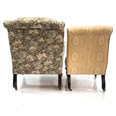Lot 1873 - Two Victorian upholstered chairs.