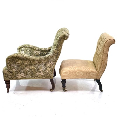 Lot 1873 - Two Victorian upholstered chairs.