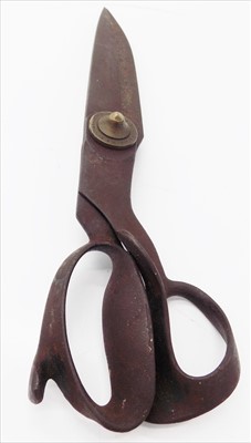 Lot 191 - A pair of tailor's shears, the pivot point...