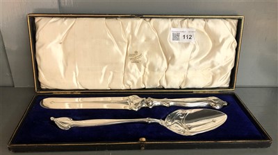 Lot 112 - A pair of art nouveau silver plated cake...