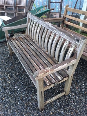 Lot 85a - A Fire Island teak garden bench.