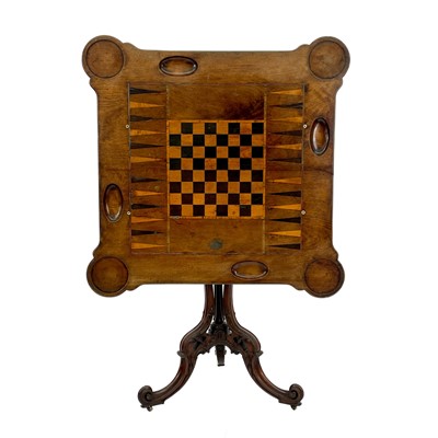 Lot 1805 - A mahogany pedestal games table.