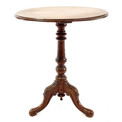 Lot 1876 - A Victorian mahogany oval tripod wine table.